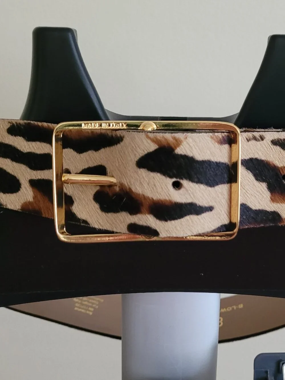 B-Low The Belt Milla Genuine Calf Hair Belt in Leopard Gold - Small